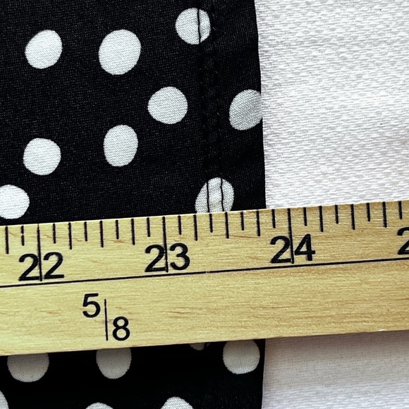 Perseption Concept Women's Navy White Polka Dot Blouse Puff Chiffon Sleeves - Sm - Picture 7 of 9